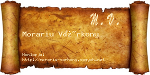Morariu Várkony névjegykártya